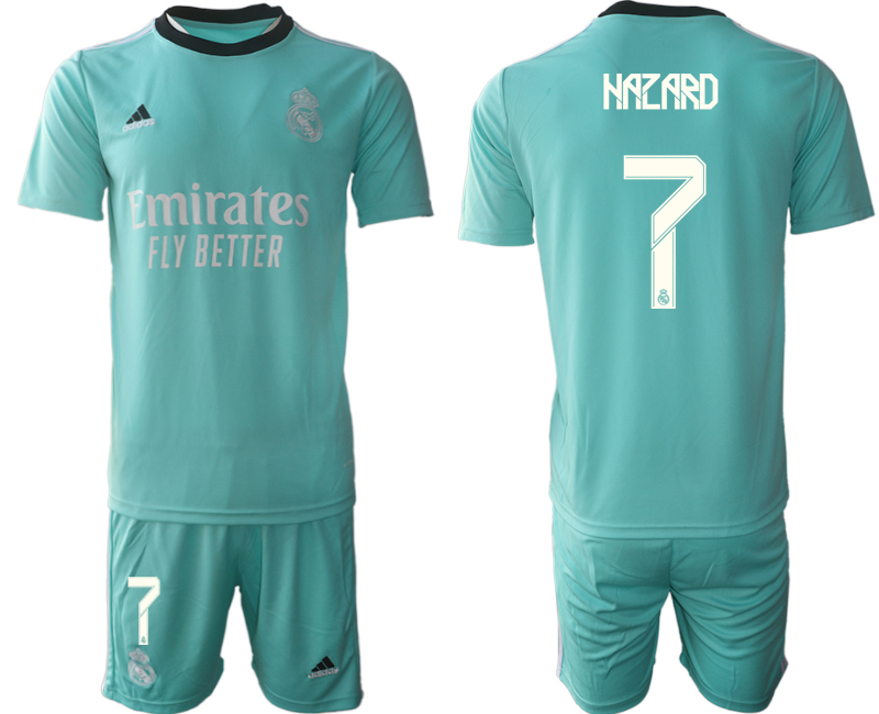 Men 2021-2022 Club Real Madrid second away Light blue #7 Soccer Jersey